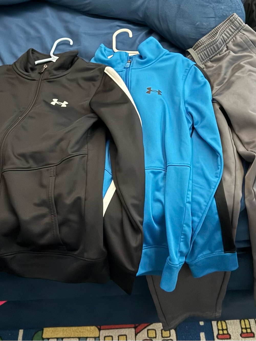 Under Armour Kids Black and Bright Blue Full-Zip Athletic Jackets